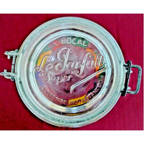Vintage Le Parfait Super 32oz Glass Preserving Jar Made in France Wire Bail Lid - Picture 2 of 8
